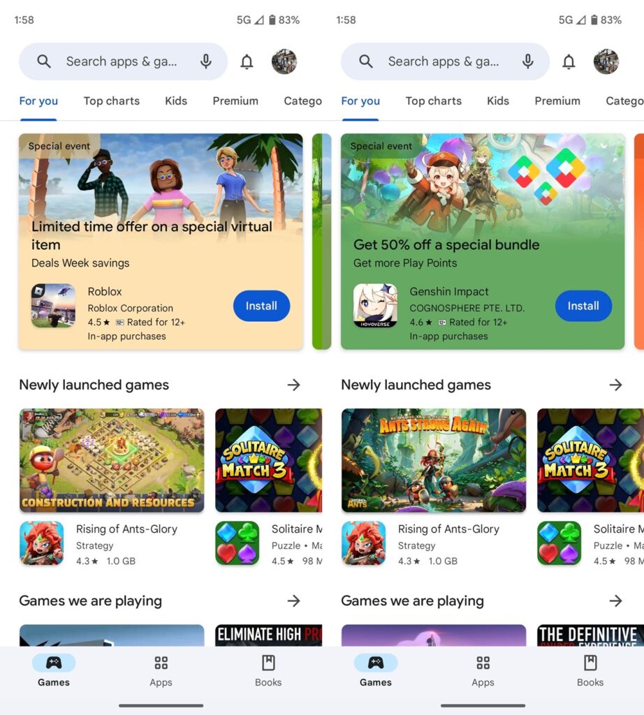 google play store ana sayfa teklifler