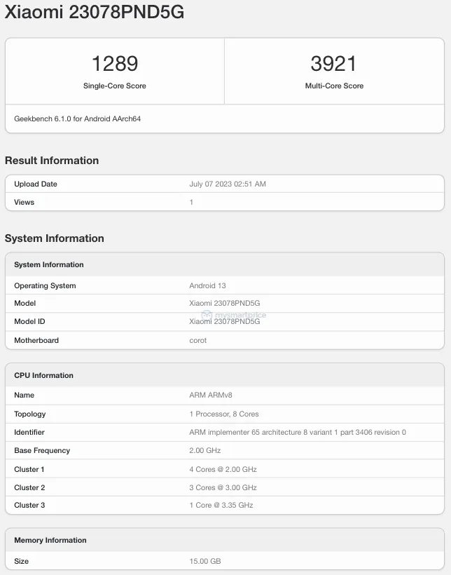 Xiaomi 13T Pro, Geekbench'te görüntülendi! İşte performans sonuçları