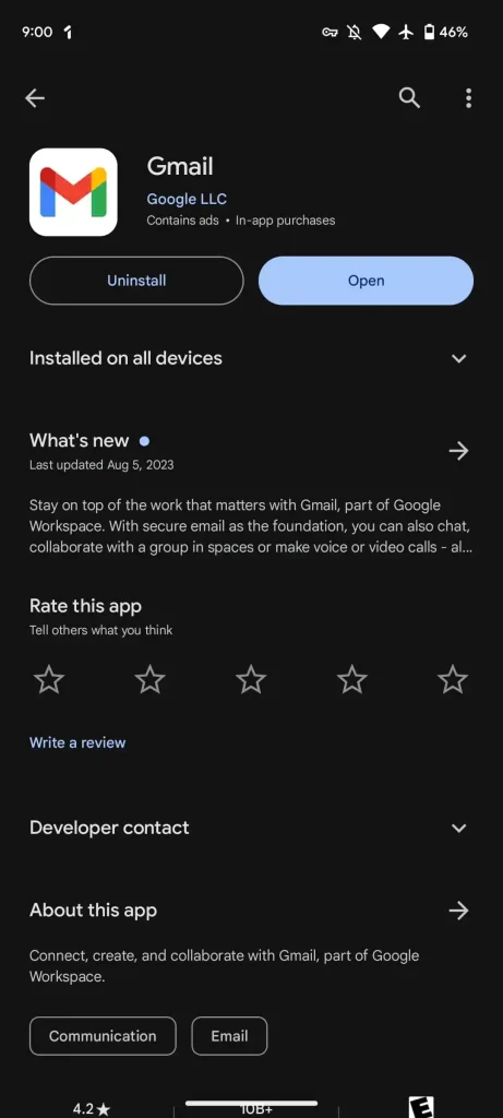 Google Play Store'un karanlık teması için renk değişikliği!