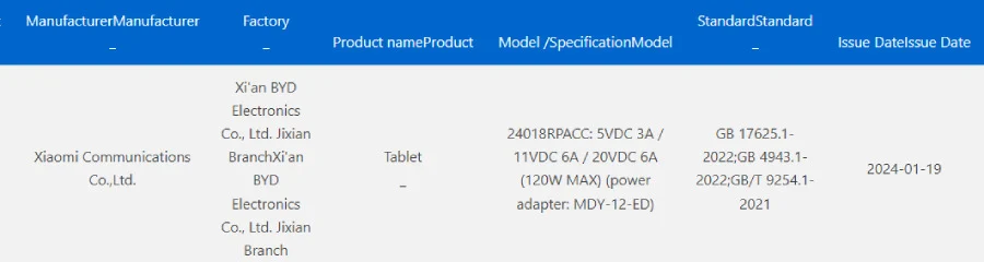 Xiaomi Pad 7 Pro şarj hızı belli oldu