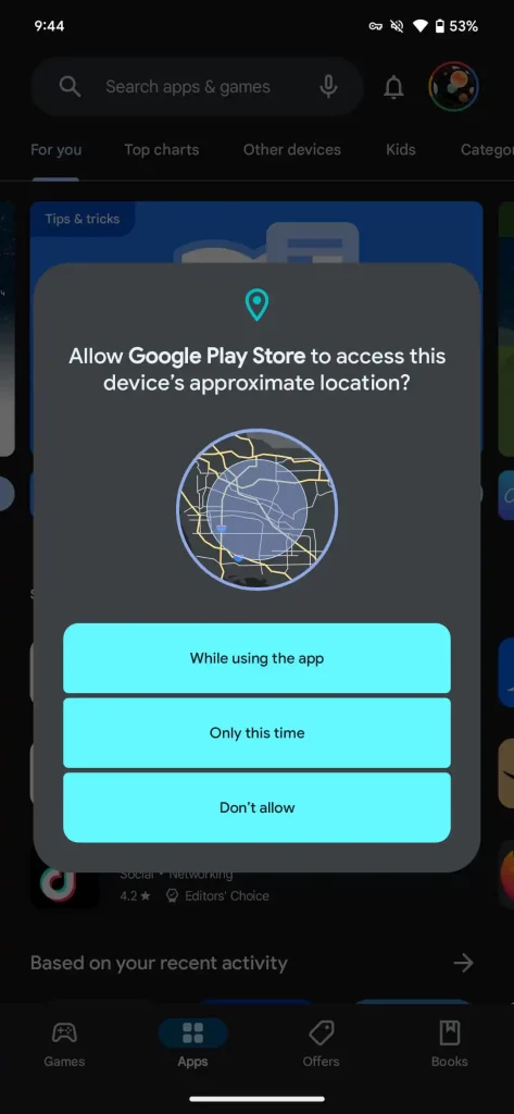 Google Play Store, yerel öneriler için konum talep ediyor!