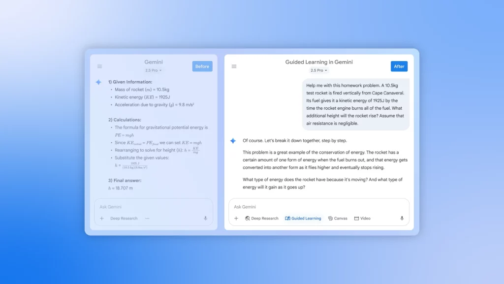 Google Gemini, resmen ders anlatacak