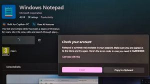 Windows 11 0x803f8001 hatası