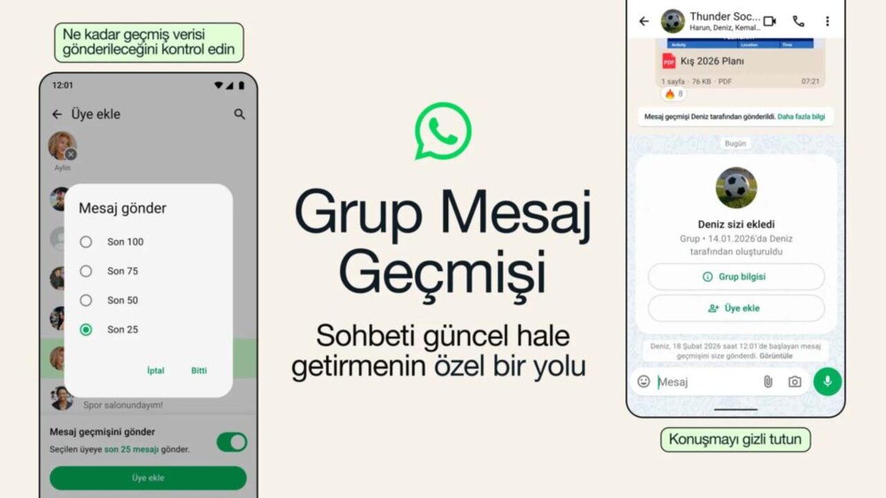 WhatsApp grup mesajı geçmişi