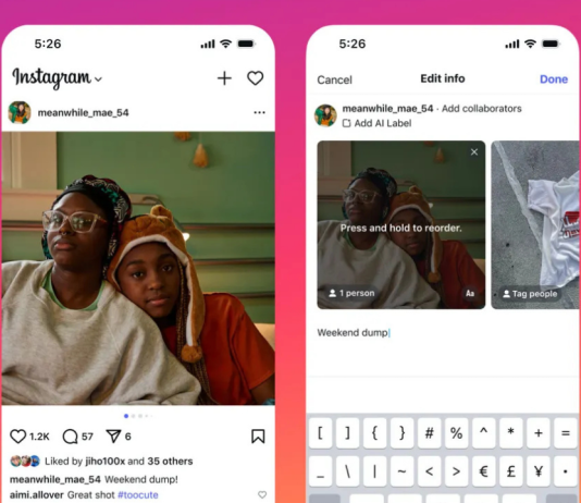 Instagram kaydırmalı post düzenleme