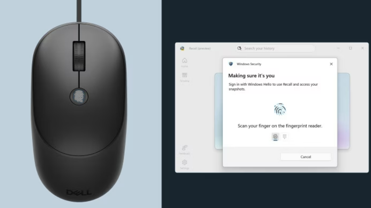 Dell Pro 5 Wired Fingerprint ESS Mouse