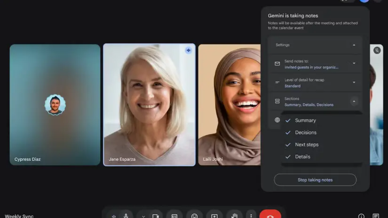 Google Meet not tutma özelliği
