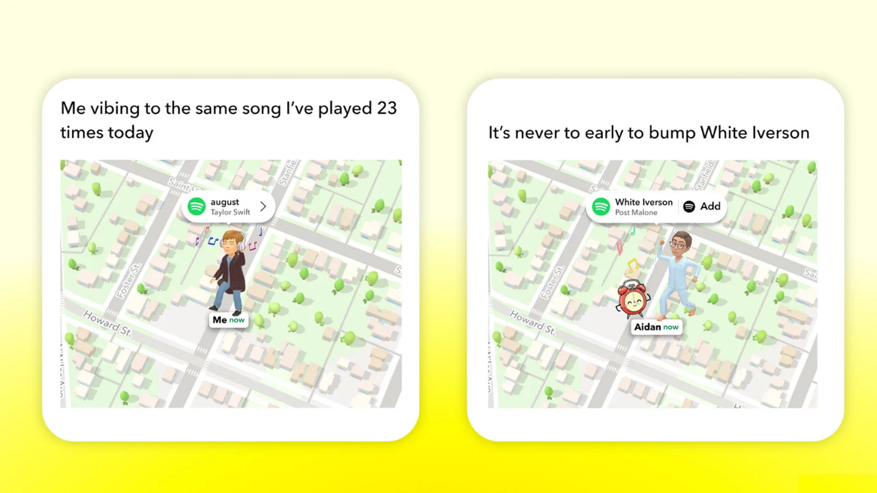 Snapchat ve Spotify entegrasyonu
