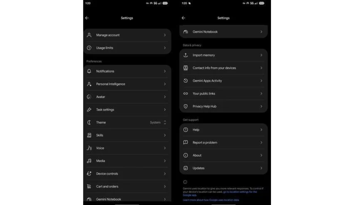 Gemini Android tasarımı