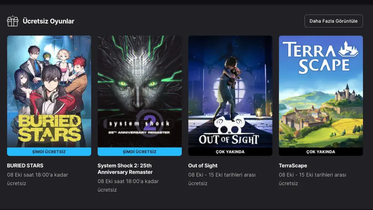 Epic Games ücretsiz oyunları