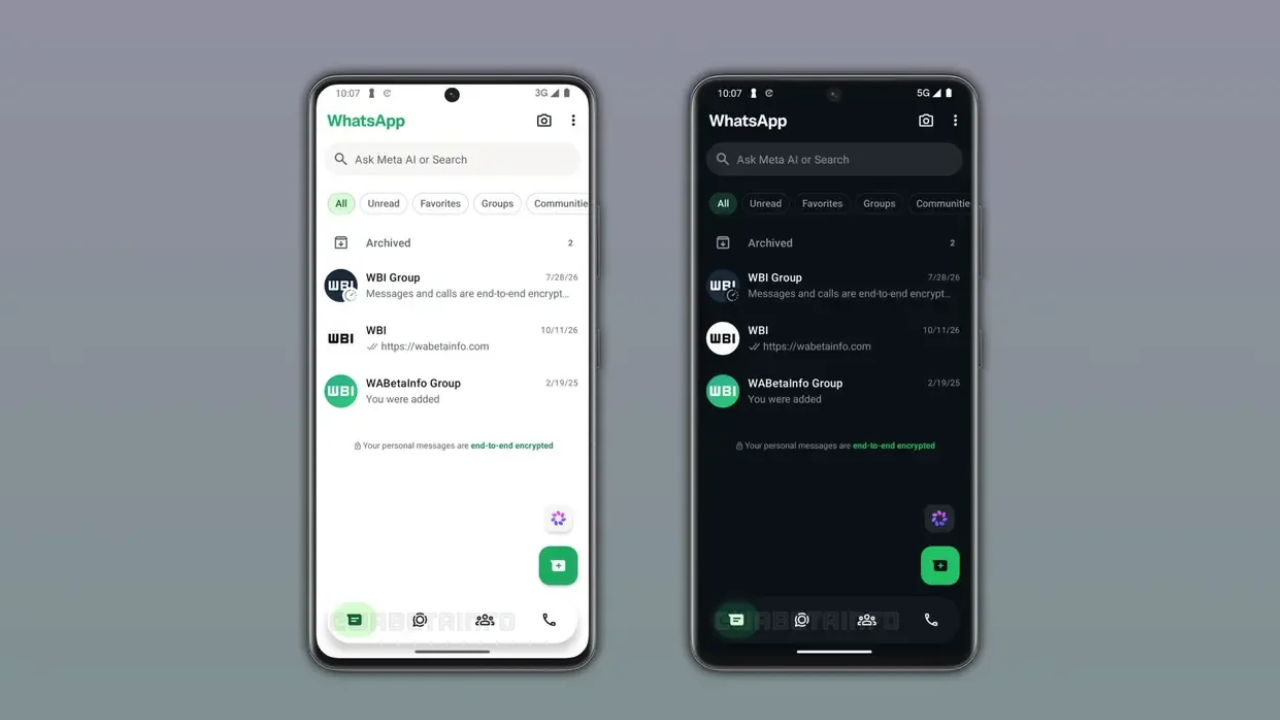 WhatsApp sekme tasarımı