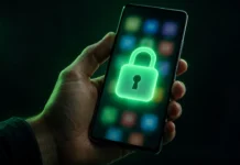 Android 17 QPR3 Beta 3 Çıktı: Uygulama Kilidi Geri Döndü Kilit simgesi beliren ekranıyla elde tutulan bir Android akıllı telefon