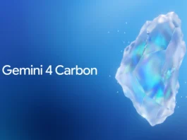 Google Gemini 4 Carbon’u Tanıttı: En Güçlü Gemini Modeli Geldi Gemini 4 Carbon yapay zeka modelinin mavi arka planlı resmî tanıtım görseli