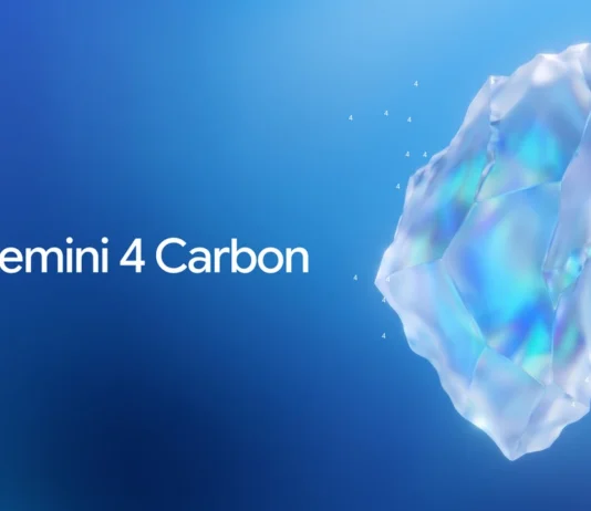 Google Gemini 4 Carbon’u Tanıttı: En Güçlü Gemini Modeli Geldi Gemini 4 Carbon yapay zeka modelinin mavi arka planlı resmî tanıtım görseli
